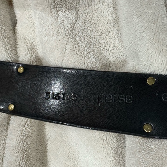 Per Se Genuine Leather Belt w/ Animal Print Fur and Gold Tone Hardware; Size S - Picture 10 of 10